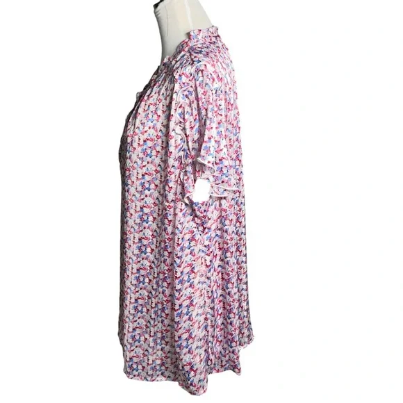 C by One Blouse Flutter Sleeve Summer Top Boho Semitransparent Lined Plus 2X - Picture 8 of 16